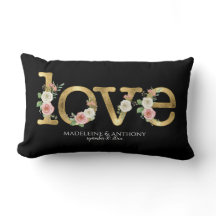 Nomes Preto Dourado Floral Aquarela Casamento Amor