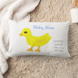 Almofada Lombar Novo Menino Bebê Pato de Borracha Reversível Azul