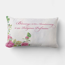 Almofada Lombar Nun Aniversário da Profissão Religiosa Rosas Rosa