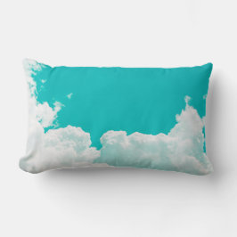 Almofada Lombar Nuvens de Céu Verde Azul Turquesa