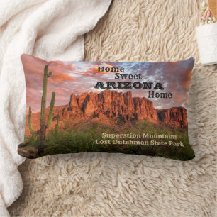 Almofada Lombar Nuvens Sunset de Montanha Saguaro Cactus
