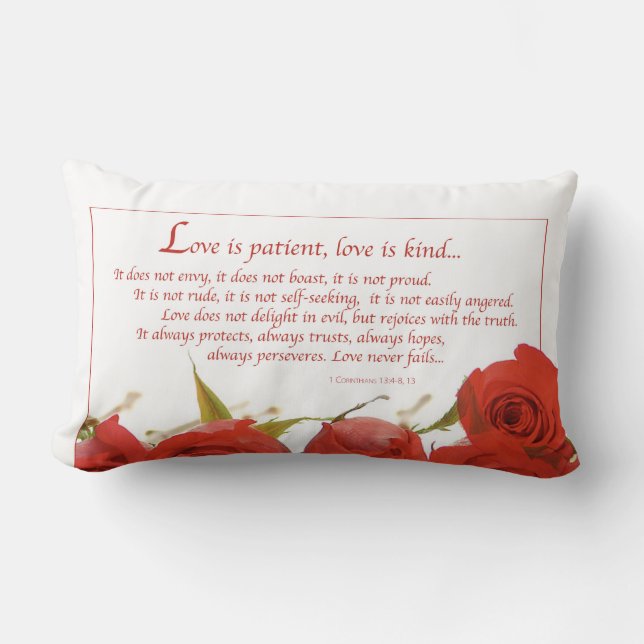 Almofada Lombar O Amor é Rosa Vermelha Paciente (Frente)