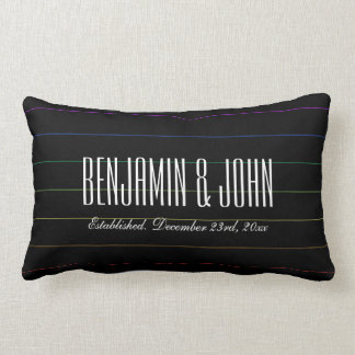 Almofada Lombar O costume das riscas do arco-íris de LGBT nomeia o