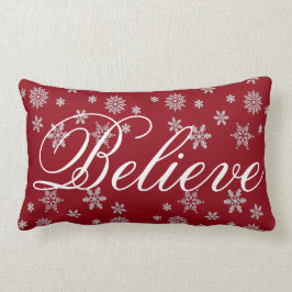 Almofada Lombar O floco de neve decorativo do Natal acredita o
