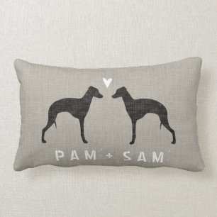 Almofada Lombar O galgo italiano mostra em silhueta o amor -