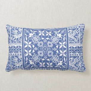 Almofada Lombar O laço branco azul do renascimento francês