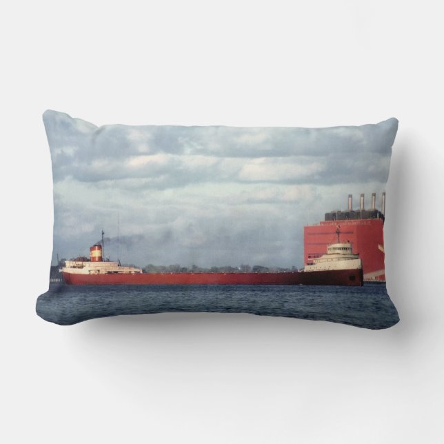 Almofada Lombar O lendário S.S. Edmund Fitzgerald (Frente)