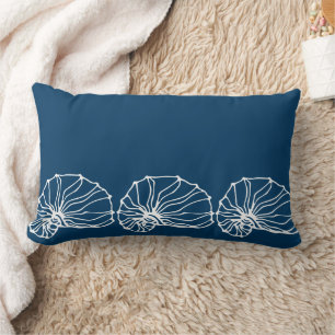 Almofada Lombar O mar à moda descasca o teste padrão - tema azul