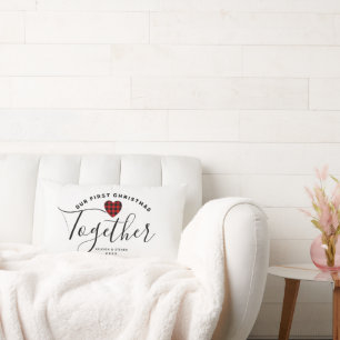 Almofada Lombar O nosso primeiro Natal juntos, coração personali