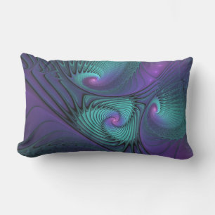 Almofada Lombar O roxo encontra a arte abstrata moderna do Fractal
