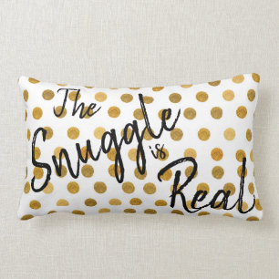Almofada Lombar O Snuggle engraçado é ouro real faísca manchada