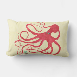 Almofada Lombar Octopus coral em Creme - Travesseiro lombar