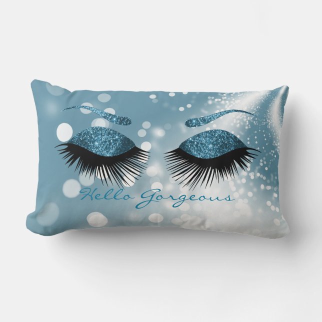 Almofada Lombar Olá, Garganta - Eyelash Azul e Brows (Frente)