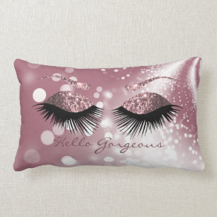 Almofada Lombar Olá, Garganta - Eyelash e Brows Dourados e Rosa