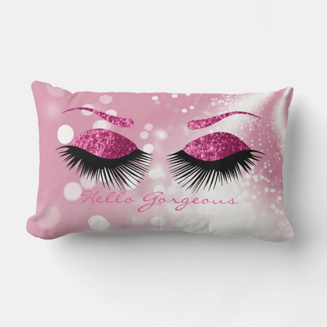 Almofada Lombar Olá, Garganta - Eyelash Rosa e Brows (Frente)