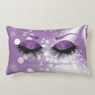 Almofada Lombar Olá, Garganta - Púrpura Eyelash e Brows