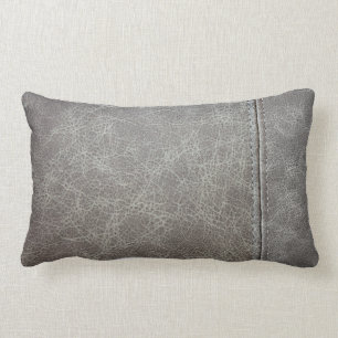 Almofada Lombar Olhar de couro cinzento à moda