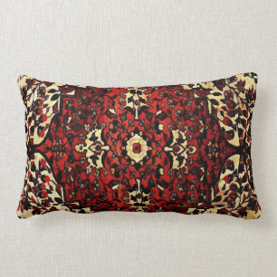 Almofada Lombar Olhar do tapete persa na obscuridade - vermelho e