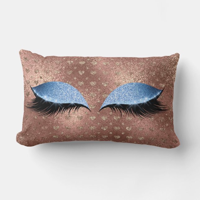 Almofada Lombar Olhos Azuis Luminosas Metálicas Maquiagem Lashes C (Frente)