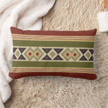 Oliveira Verde Ochre Yellow Tribal Ikat Art