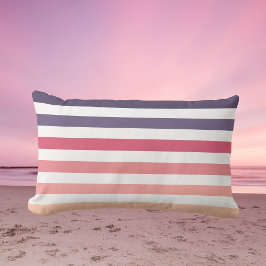 Almofada Lombar Ombre Beach Sunset Strips Dusky Purple e Pink