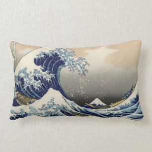 Almofada Lombar Onda de Tidal da Arte Oriental de Kanagawa