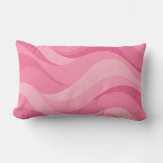Almofada Lombar Ondas Abstratas Rosa Suave