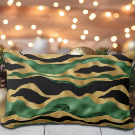 Almofada Lombar Ondas Douradas brilhantes verdes a preto