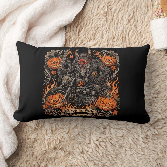 Almofada Lombar Oni Samurai Motociclista Halloween  (Cobertor)