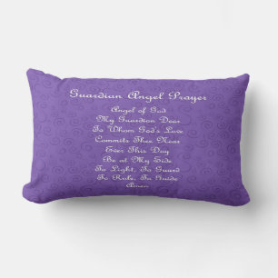 Almofada Lombar Oração do Anjo da Guarda Roxo