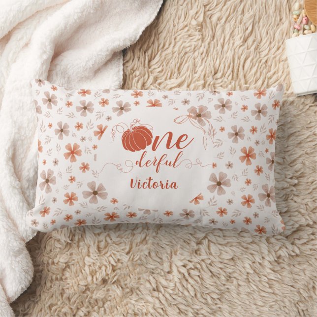 ALMOFADA LOMBAR ORANGE BOW & ARCH FALL PUMPKIN FLOWERS BIRTHDAY (Cobertor)