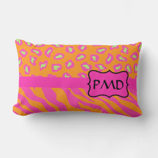 Almofada Lombar Orange e Fúchsia - Zebra Rosa e Chita - Personaliz