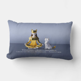Almofada Lombar Origami Gold Foil Yoga Meditando Mulher-Gato