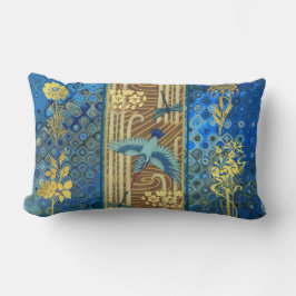 Almofada Lombar Ornamentado Dourado azul