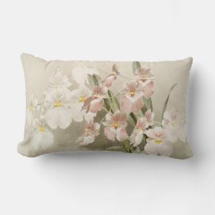 Almofada Lombar Orquídeas Brancas Vintage Vintage Ilustração Antig