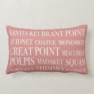 Almofada Lombar Os lugares de Nantucket desvaneceram-se bege &
