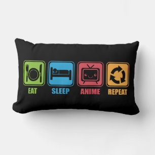 Almofada Lombar Otaku - coma, durma, Anime, repetição - Manga,