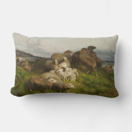 Almofada Lombar Ovelha em campo (por August Friedrich Schenck)