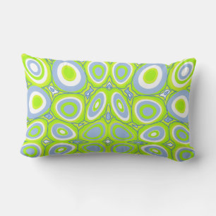 Almofada Lombar Ovos Psicodélicos Maz - Verde limão Branco Azul Pá