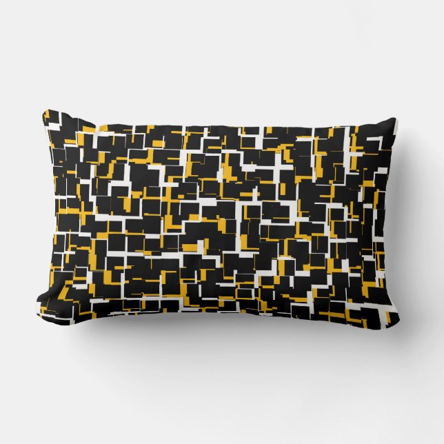 Almofada Lombar Padrão Amarelo Preto da Camo Digital (Frente)