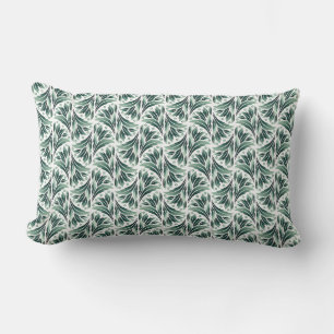 Almofada Lombar Padrão Art Déco Elegante com Folhagem Verde