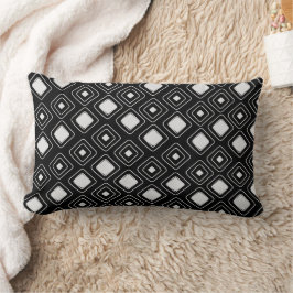 Almofada Lombar Padrão Aztec Geométrico Tribal de Boho Negro