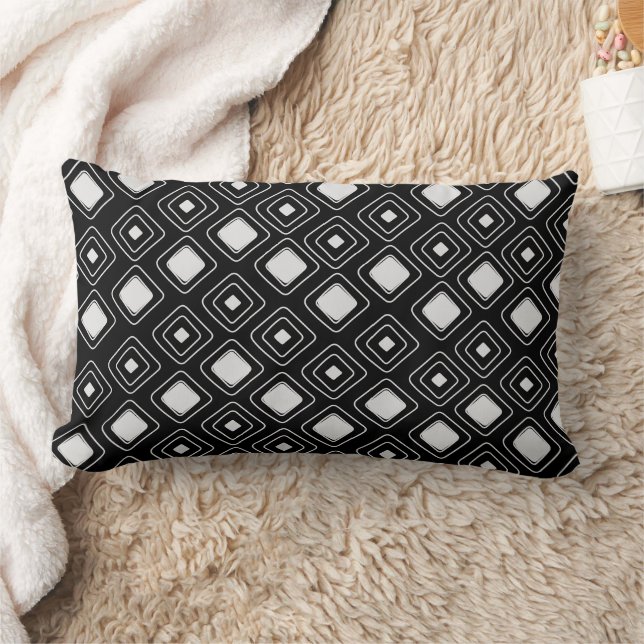 Almofada Lombar Padrão Aztec Geométrico Tribal de Boho Negro (Cobertor)