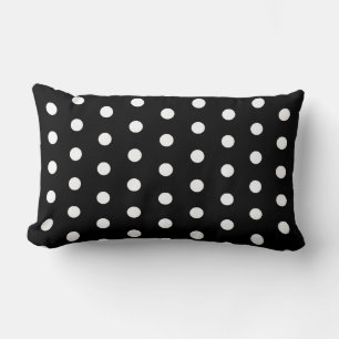 Almofada Lombar Padrão Classy Basic Black and White Bolinhas