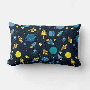 Almofada Lombar Padrão Colorido com Tema Espacial