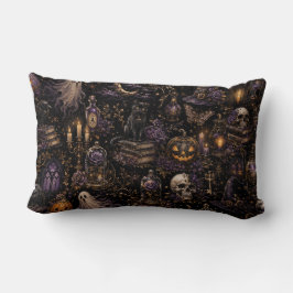Almofada Lombar Padrão contínuo assustador de Halloween gótico vin