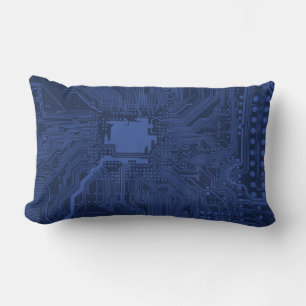 Almofada Lombar Padrão da placa-mãe do Geek azul