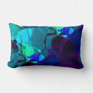 Almofada Lombar Padrão de Abstrato de azul roxo e azul roxo