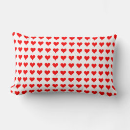 Almofada Lombar Padrão de Amor Corações Vermelhos