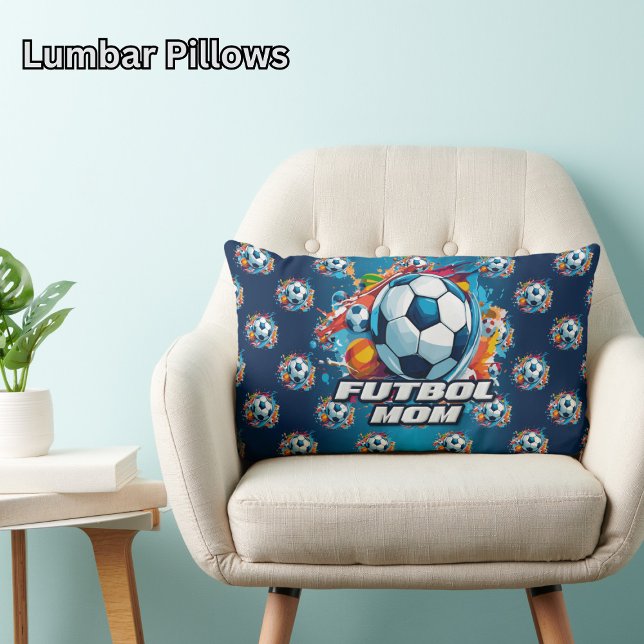Almofada Lombar Padrão de Bola de Futebol da Mãe futebol (Criador carregado)